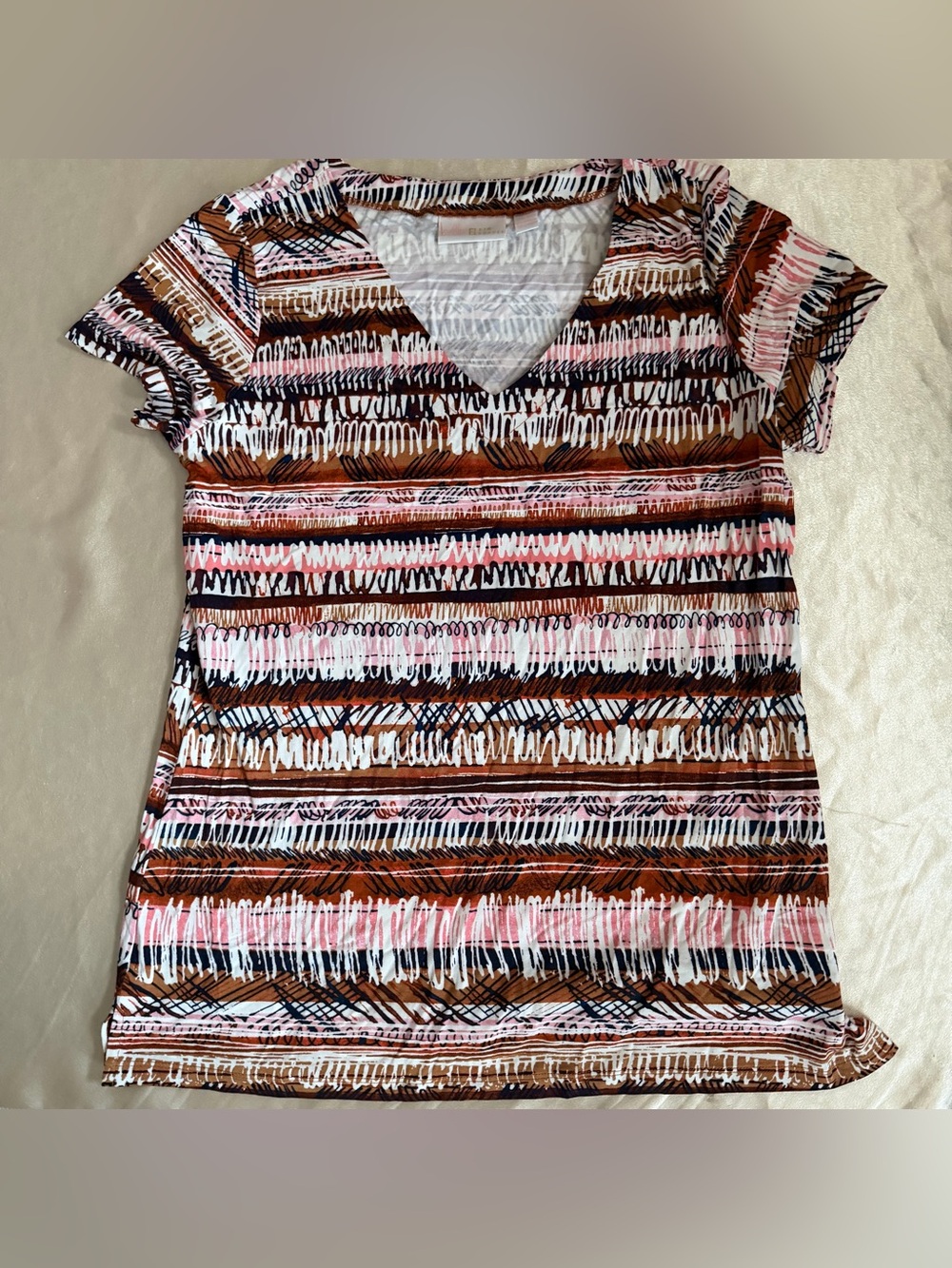 Belle Bamboo by Kim Gravel Painted Stripe Top Small